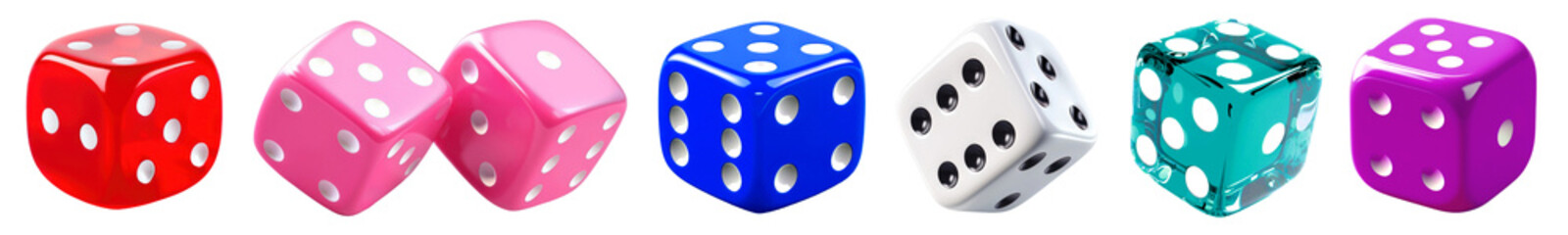 3D dice png cut out element set