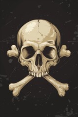 Aufkleber - A graphic warning symbol of danger and death on a dark background