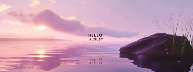 The washed out text describes analogous colors in a soft purple sky over calm water with a large rock in the foreground The text says 