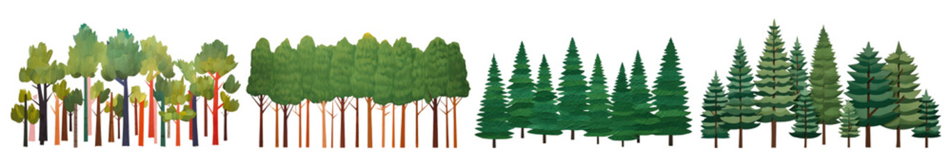 Poster - Forest png cut out element set