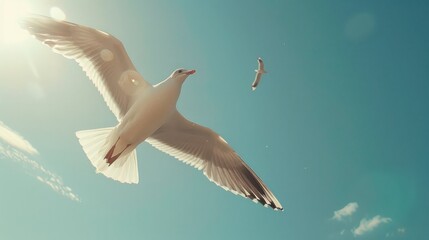 Wall Mural - seagull in flight