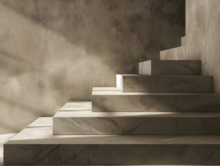 Wall Mural - Modern Minimalist Stairs with Depth and Chiaroscuro