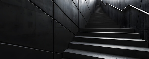 Wall Mural - Modern Minimalist Stairs with Depth and Chiaroscuro