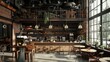 © Pat J. - Loft-themed cafe interior in dark shades, featuring an open plan and a selection of freshly brewed coffees, creating an inviting backdrop for a delightful coffee shop experience