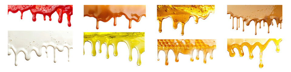 Sticker - Melting food border png cut out element set