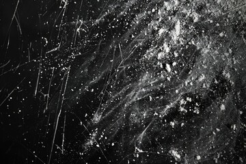 Canvas Print - A close-up shot of delicate snowflakes in black and white, great for winter themed designs or as a texture