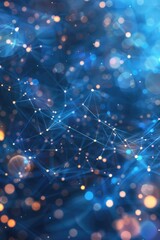 Poster - A blue patterned background with dots and lines