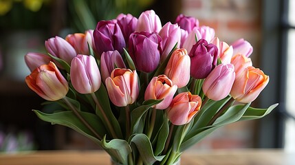 Sticker - A Vibrant Bouquet of Tulips