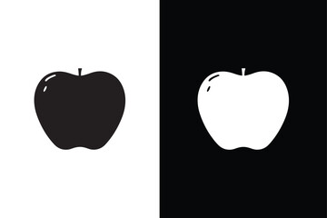 Wall Mural - Apple Icon silhouette white Design. Apple icon. Apple vector icon. apple symbols for your design.