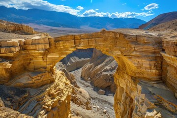 Poster - A breathtaking view of a canyon in the midst of the desert, perfect for use in travel or nature-related projects