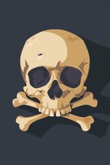 Aufkleber - A skull with crossbones symbol on a dark, ominous background