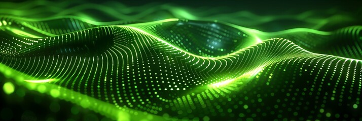 abstract green digital waves
