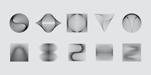 Poster - Vector abstract shapes collection made with minimalist geometric forms and graphics elements for poster, cover, art, presentation, prints, fabric, wallpaper and etc.