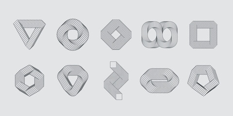 Poster - Vector abstract shapes collection made with minimalist geometric forms and graphics elements for poster, cover, art, presentation, prints, fabric, wallpaper and etc.