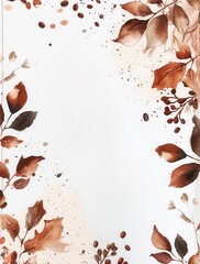 Poster - A brown and white background with a leafy border