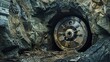 © UMAR SALAM - A tunnel boring machine carving its way through rock and soil to create an underground transportation route.