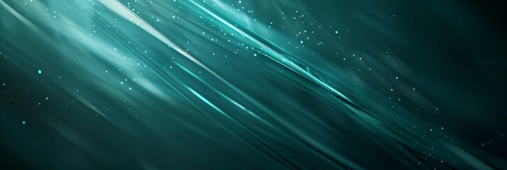 Poster - A dark teal background with diagonal teal lines and a soft gradient from dark to light. The background is punctuated by a few floating specks of light