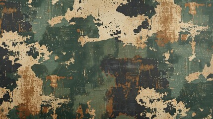 Sticker - Classic camouflage pattern with shades of green, brown, and beige, creating a rugged and natural look