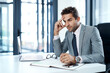 © Chanelle2000/peopleimages.com - Accounting, audit and bookkeeper thinking, man at desk in office and review of business expenses. Bookkeeping, finance and notebook with accountant with ideas in the workplace for company taxes