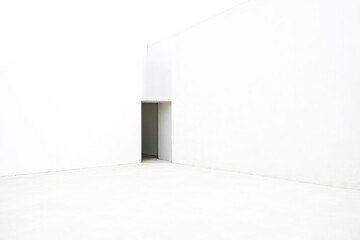 Sticker - Minimalist white room with a door