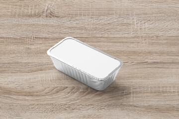 Wall Mural - 3D Illustration. Food container mockup with label