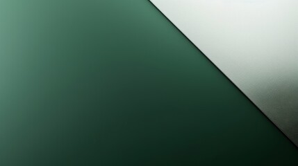 Poster - Silver metallic gradient is meeting a green background, creating a diagonal line across the frame. The image provides copy space and would be suitable for backgrounds, web design, and more