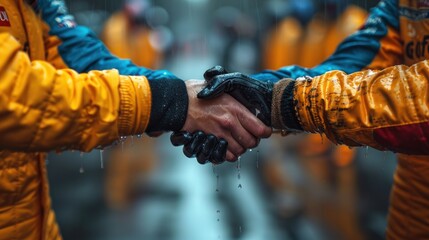 Handshake in the Rain