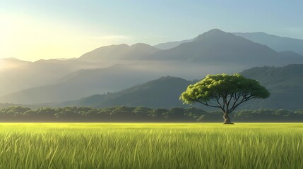 Canvas Print - rice field