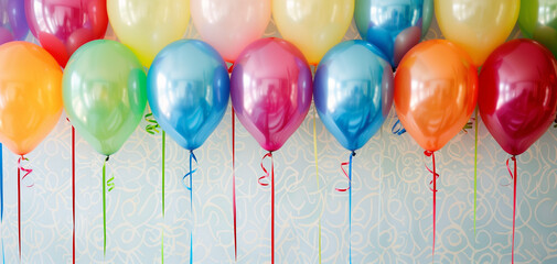 Rainbow party balloons wallpaper background 004