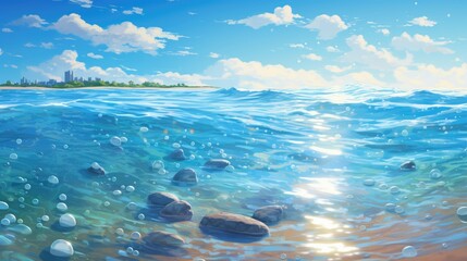 Wall Mural - The sun shines on the sea