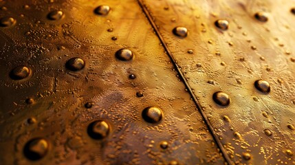 Close-up of golden metal background