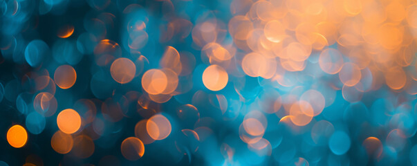 Blue and orange bokeh with abstract light