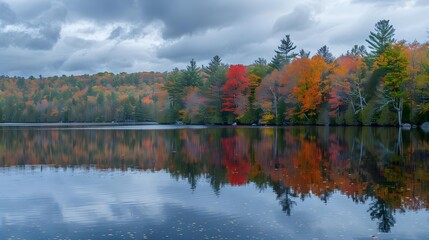 Wall Mural - Autumn Foliage at the Lake