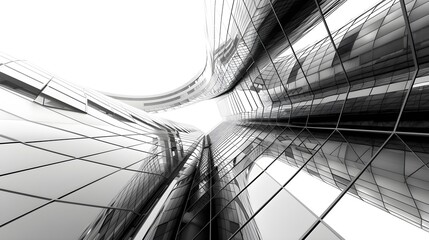 Wall Mural - Abstract architectural black and white background