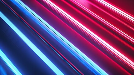 Wall Mural - Blue and red neon tubes background