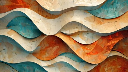 Wall Mural - Modern wonderful wallpaper with curved organic design