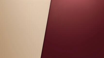 Wall Mural - diagonal line is creating two areas of different colors, beige and burgundy, providing a simple yet 