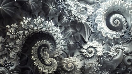 Intricate fractal design with spirals