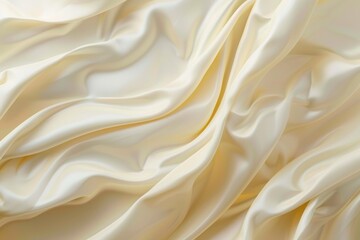 Poster - Elegant image featuring smooth, wavy silk fabric in soft cream tones