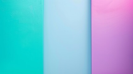 Poster - Vibrant modern image with turquoise, light blue, and pink panels creating colorful abstract background for text or design. Perfect for ads, social media, or website backgrounds
