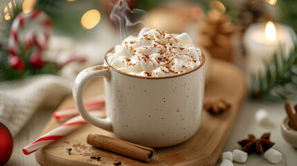 Wall Mural - christmas hot chocolate with marshmallows