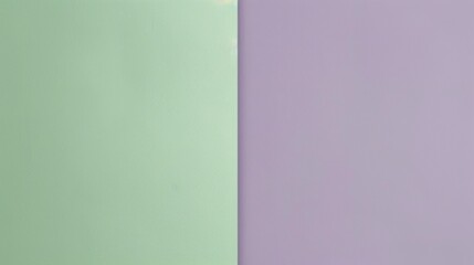 Poster - Background is divided vertically with pastel green on the left side and pastel purple on the right side, creating two halves
