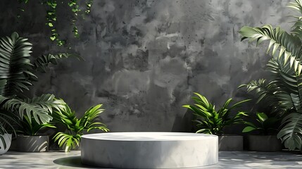 Poster - 3d rendering of podium and plant : Generative AI