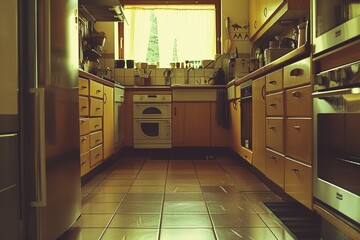 Wall Mural - Interior of a modern kitchen. Toned.