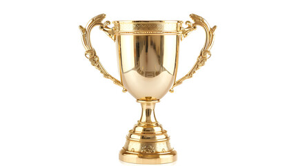 gold trophy cup for winners isolated on transparent