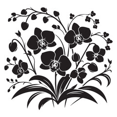 Wall Mural - silhouette of a flower plant