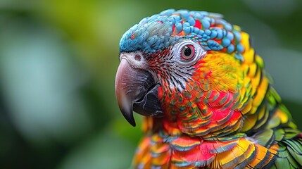 Canvas Print - Colorful Parrot Portrait Photo