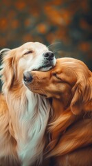 Photo of two dogs in love. cute. : Generative AI