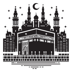 Wall Mural - Masjid, mosque icon. Vector illustration