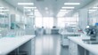 © The Little Hut - Abstract blurred science lab interior room blurry working space with defocused : Generative AI
